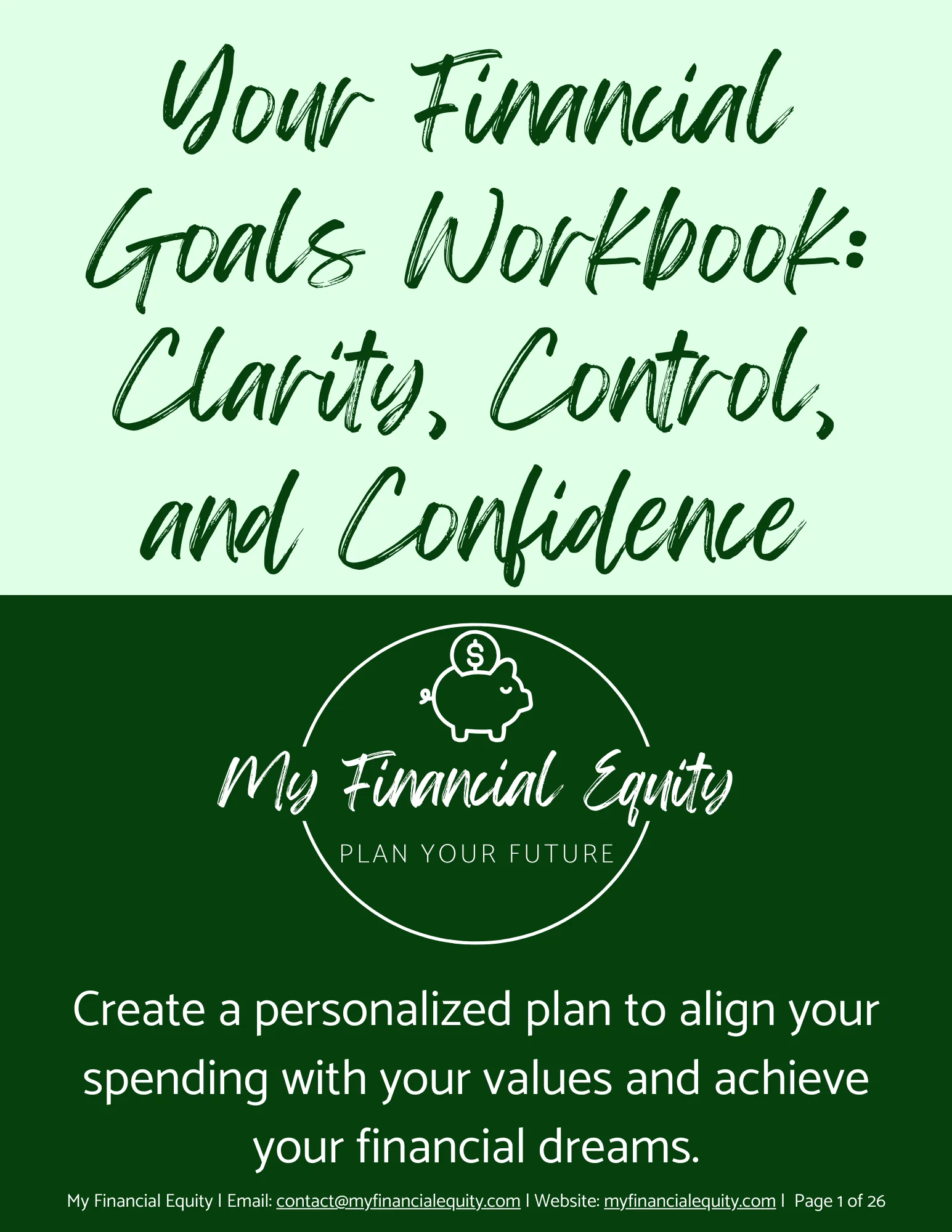 financial goals workbook